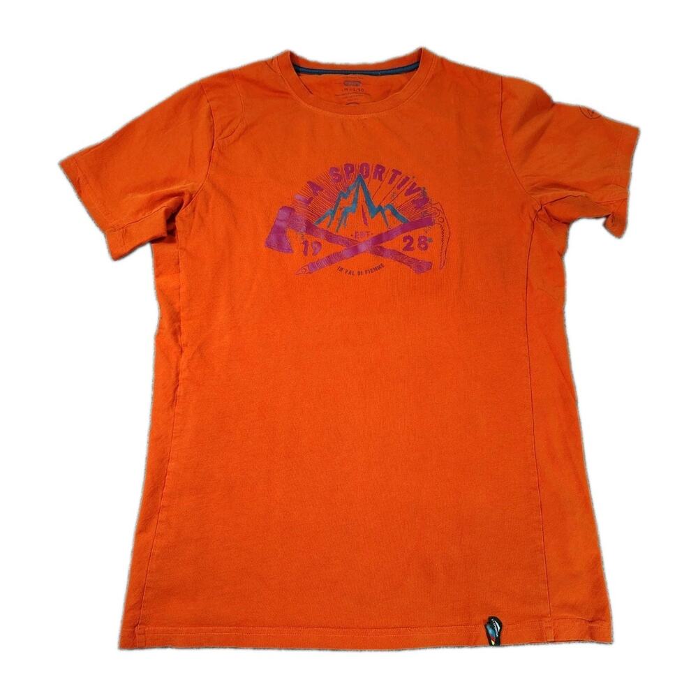 La Sportiva Hipster T Shirt Men's M Orange Trail Running Hiking Stretch Outdoor